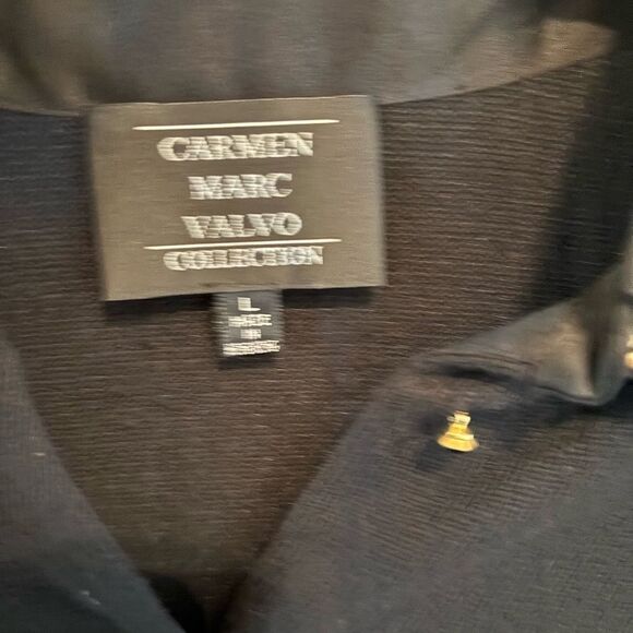Carmen Marc Valvo Black Button Down Sweater - Picture 3 of 7
